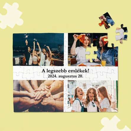 Személyre szabott puzzle 4 fotóval és szöveggel - A legszebb emlékek