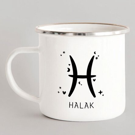 Személyre szabott zománcozott fém bögrék üzenettel - Halak