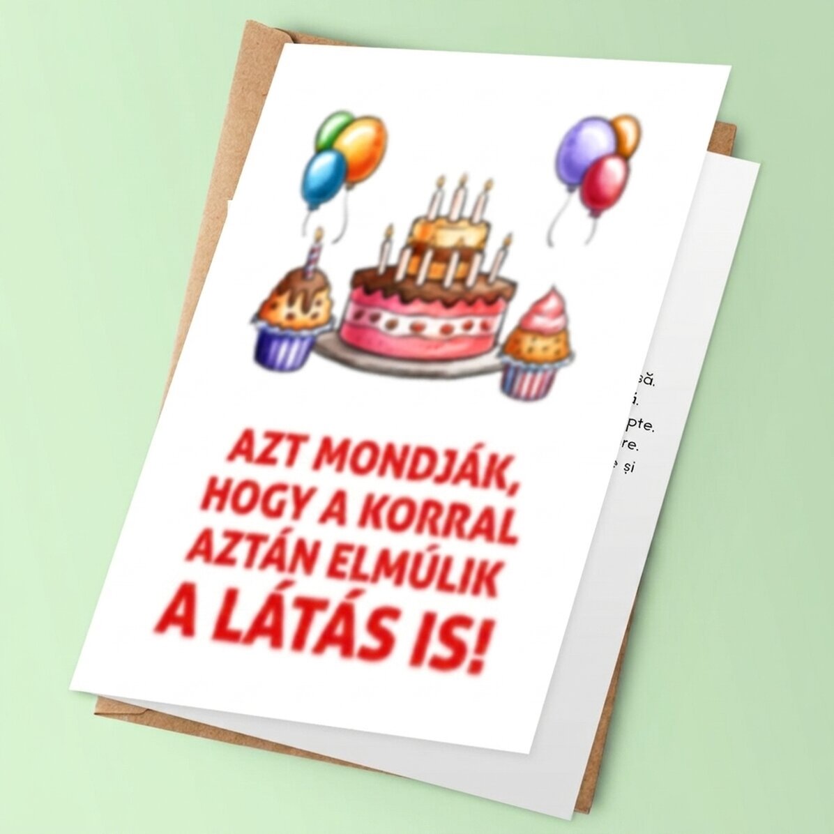 Személyre szabott üdvözlőkártya szöveggel – Az életkor előrehaladtával a látás romlik
