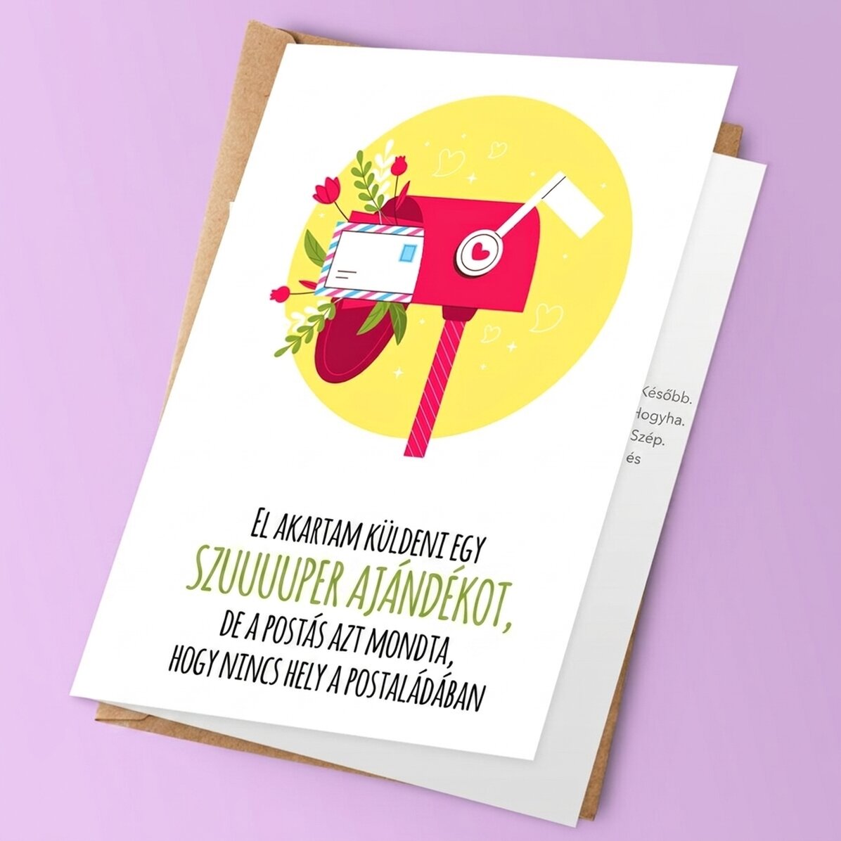 Személyre szabott üdvözlőkártya szöveggel – Remek ajándék