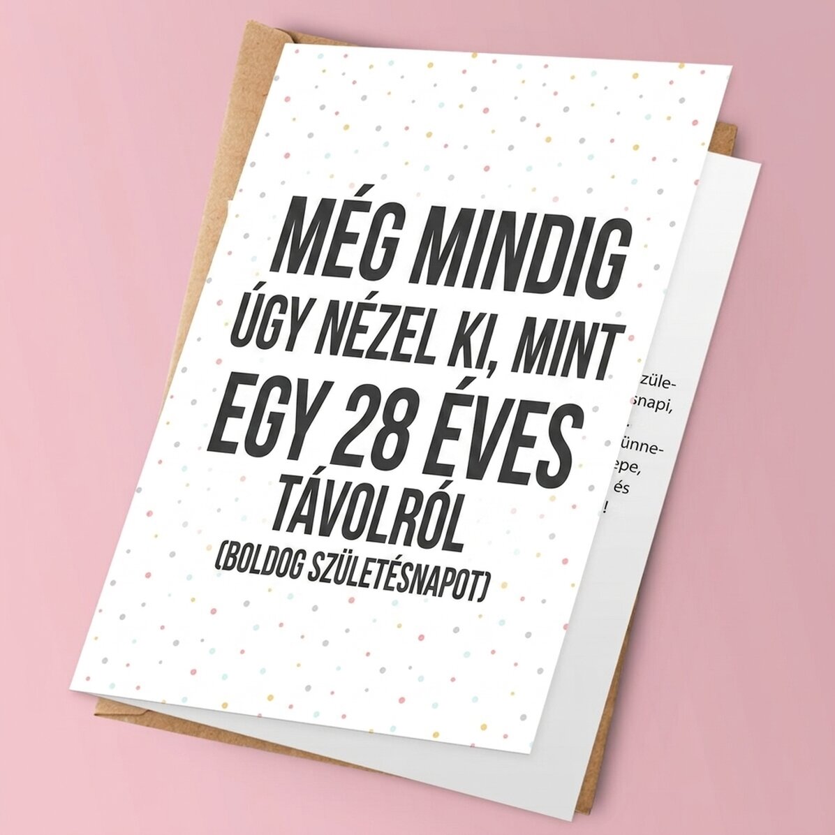 Személyre szabott üdvözlőkártya szöveggel – Még mindig jól nézel ki... távolról