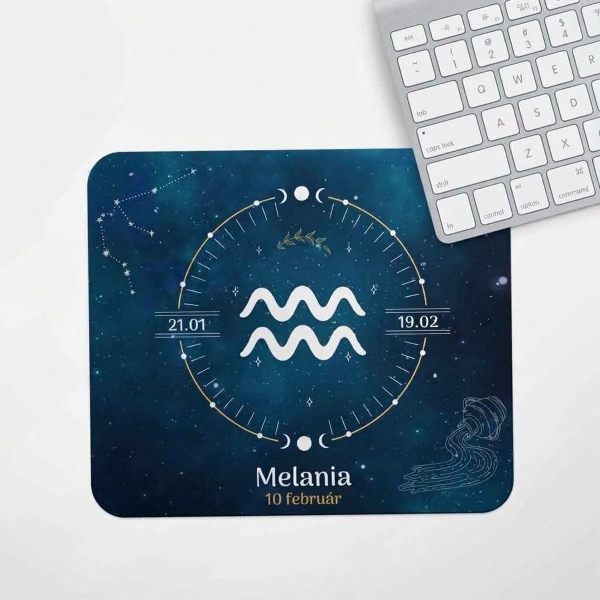 Személyre szabott egérpad szöveggel - Vízöntő csillagjegy
