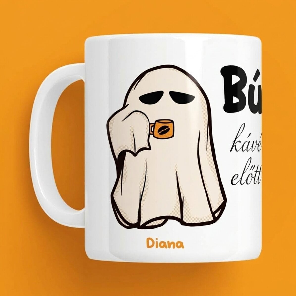 Személyre szabott bögre szöveggel Halloweenre - Boo