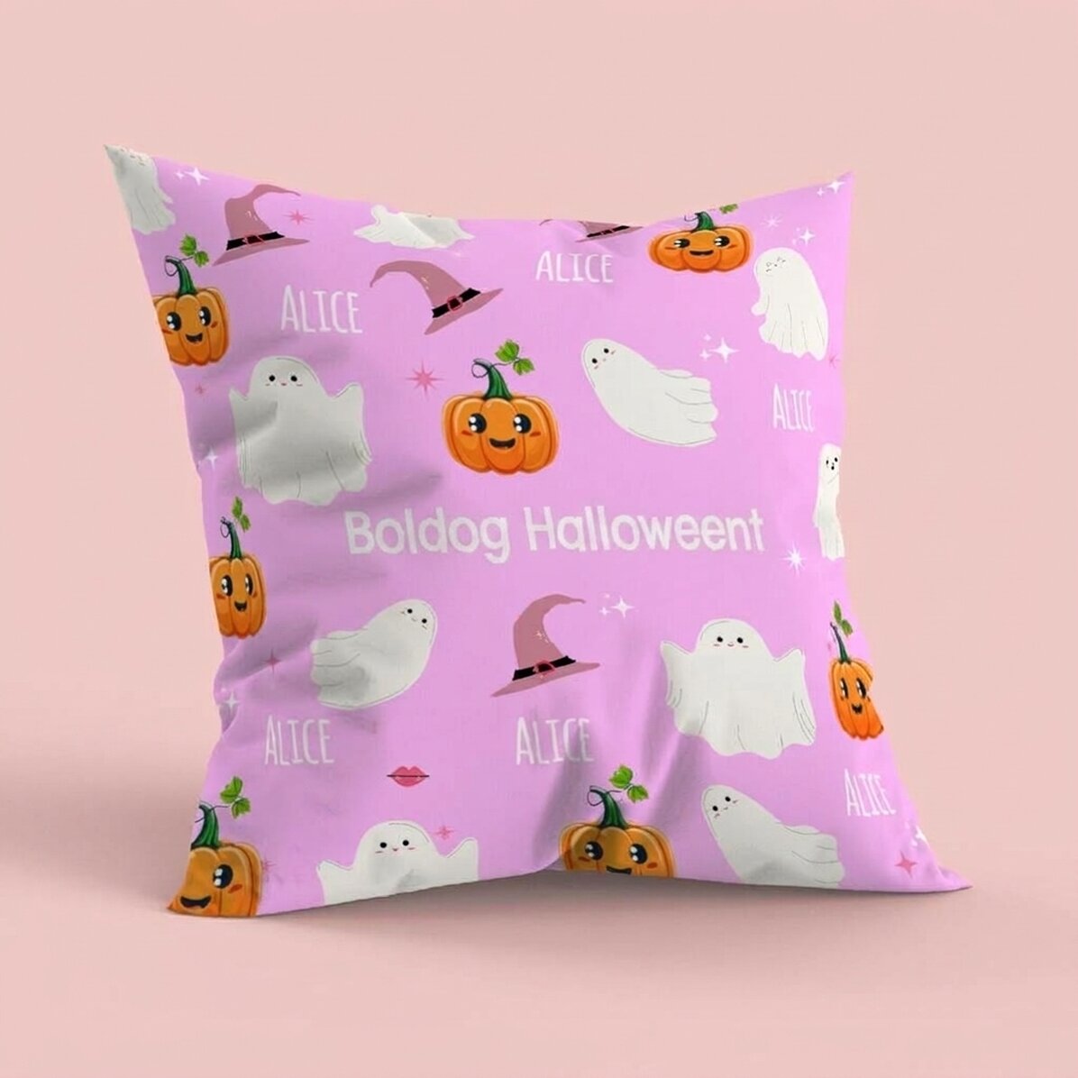 Személyre szabott párna szöveggel - Cuki Halloween