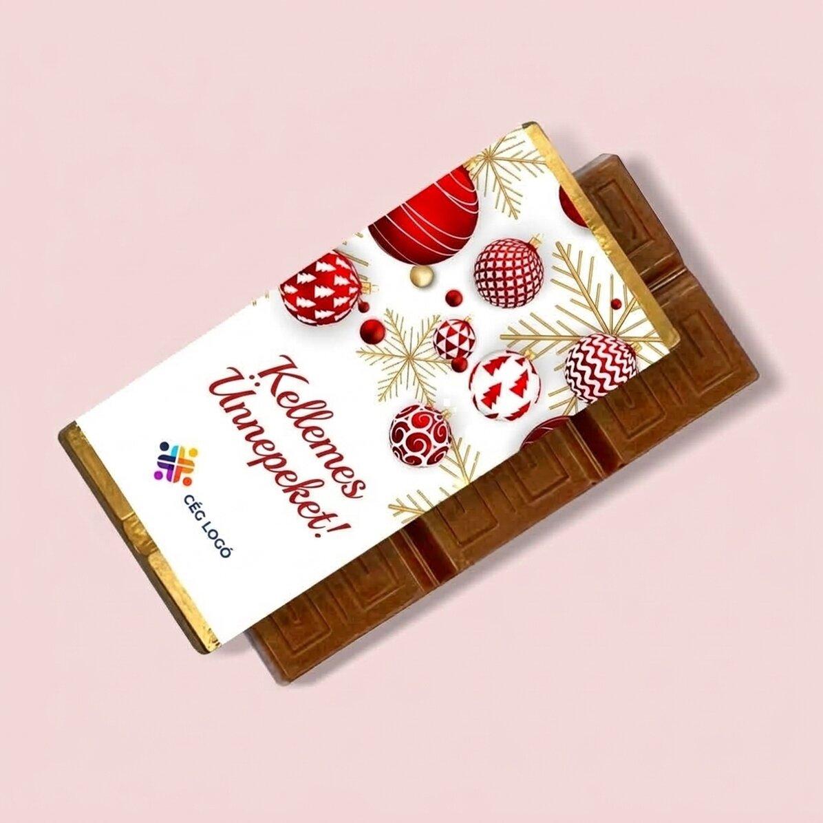 Mini csokoládétábla, logóval és üzenettel személyre szabva - Globuri