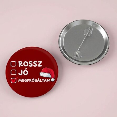 Személyre szabott kitűző szöveggel - Csintalan karácsonyi lista