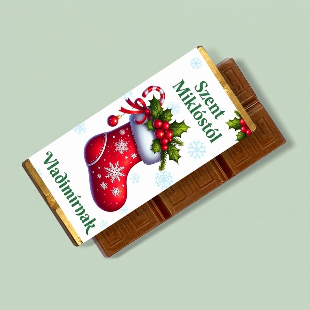 Mini csokoládé tábla személyre szabott üzenettel - Mikulás