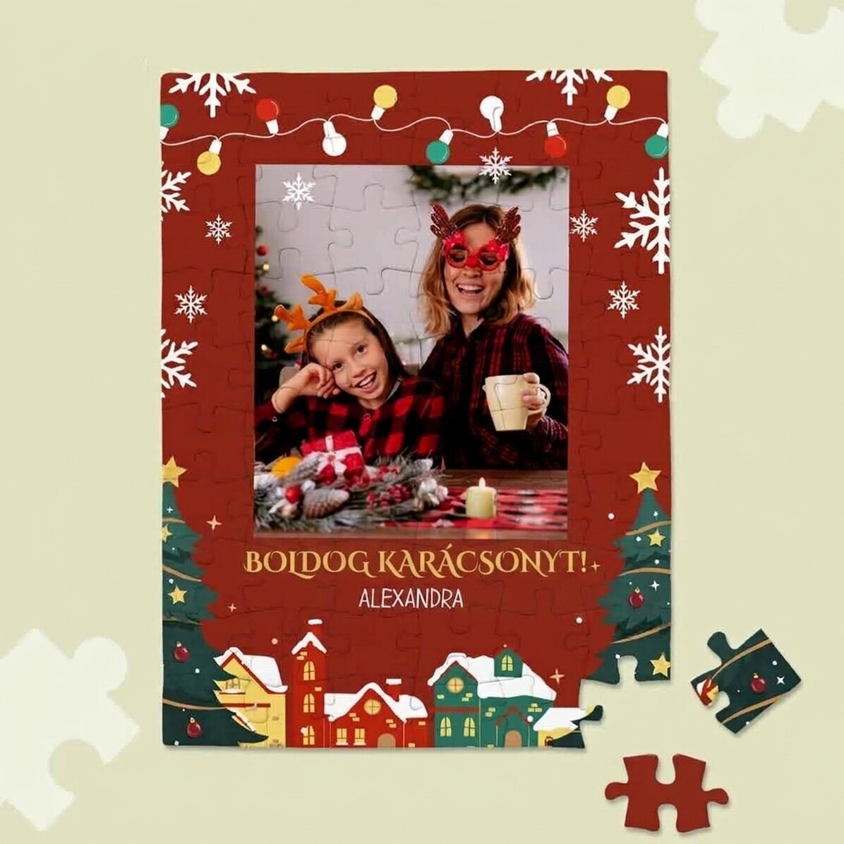 Személyre szabott puzzle gyerekeknek - Boldog karácsonyt!