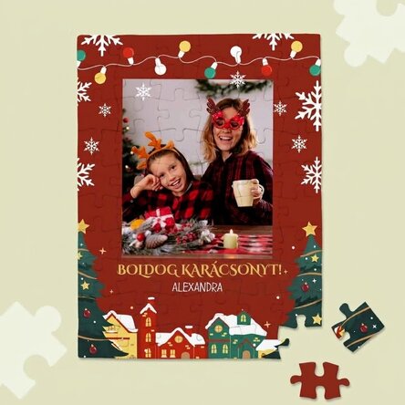 Személyre szabott puzzle gyerekeknek - Boldog karácsonyt!