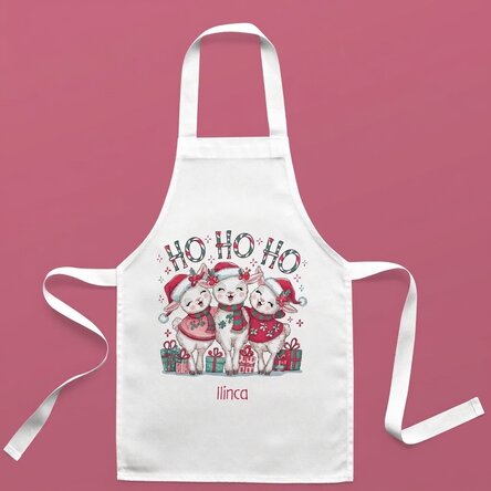 Személyre szabott gyermek kötény szöveggel - HO HO HO!