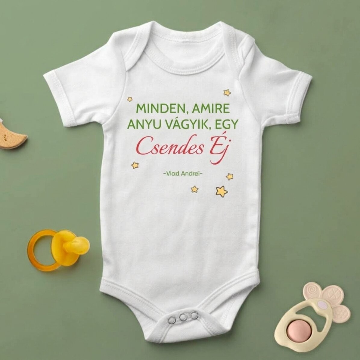 Személyre szabott baba body szöveggel - Csendes éj