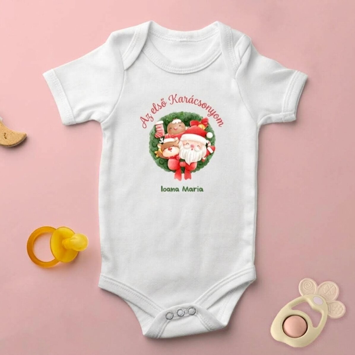Személyre szabott baba body szöveggel - Az első karácsonyom