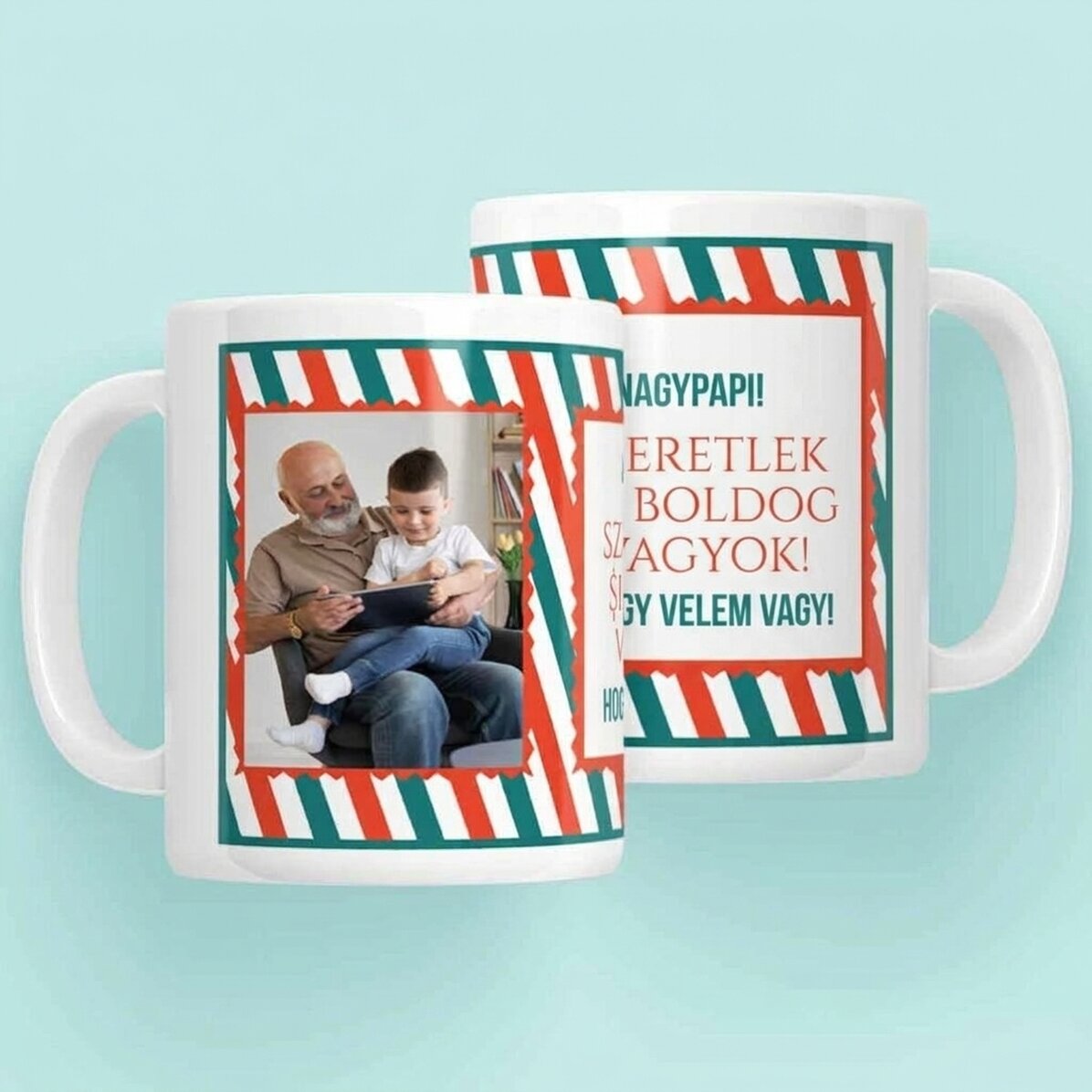 Személyre szabott bögre szöveggel és fotóval - Boldog karácsonyt!