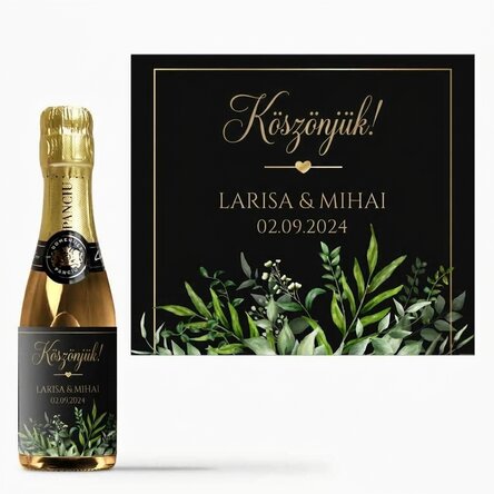 Mini palack pezsgő, személyre szabott szöveggel - Köszönöm