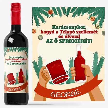 Személyre szabott bor üzenettel - A Mikulás szelleme
