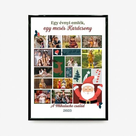 Személyre szabott vászon 12 fotóval és szöveggel – Mesés karácsony