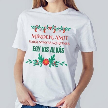 Egyedi pamut póló szöveggel - Karácsonyi kívánság