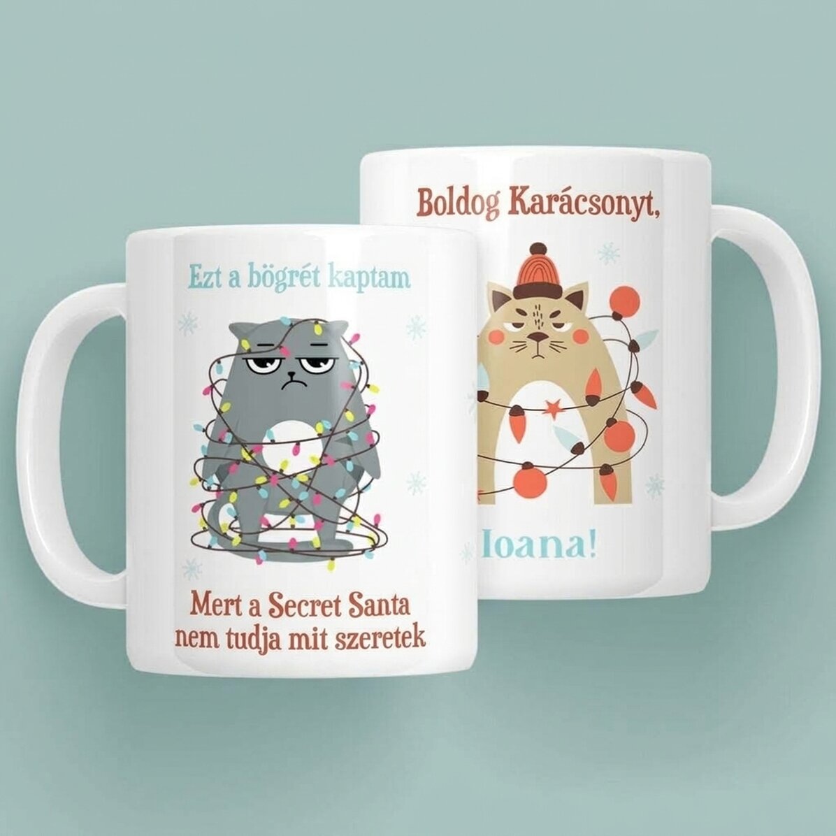 Személyre szabott bögre üzenettel - Boldog karácsonyt!