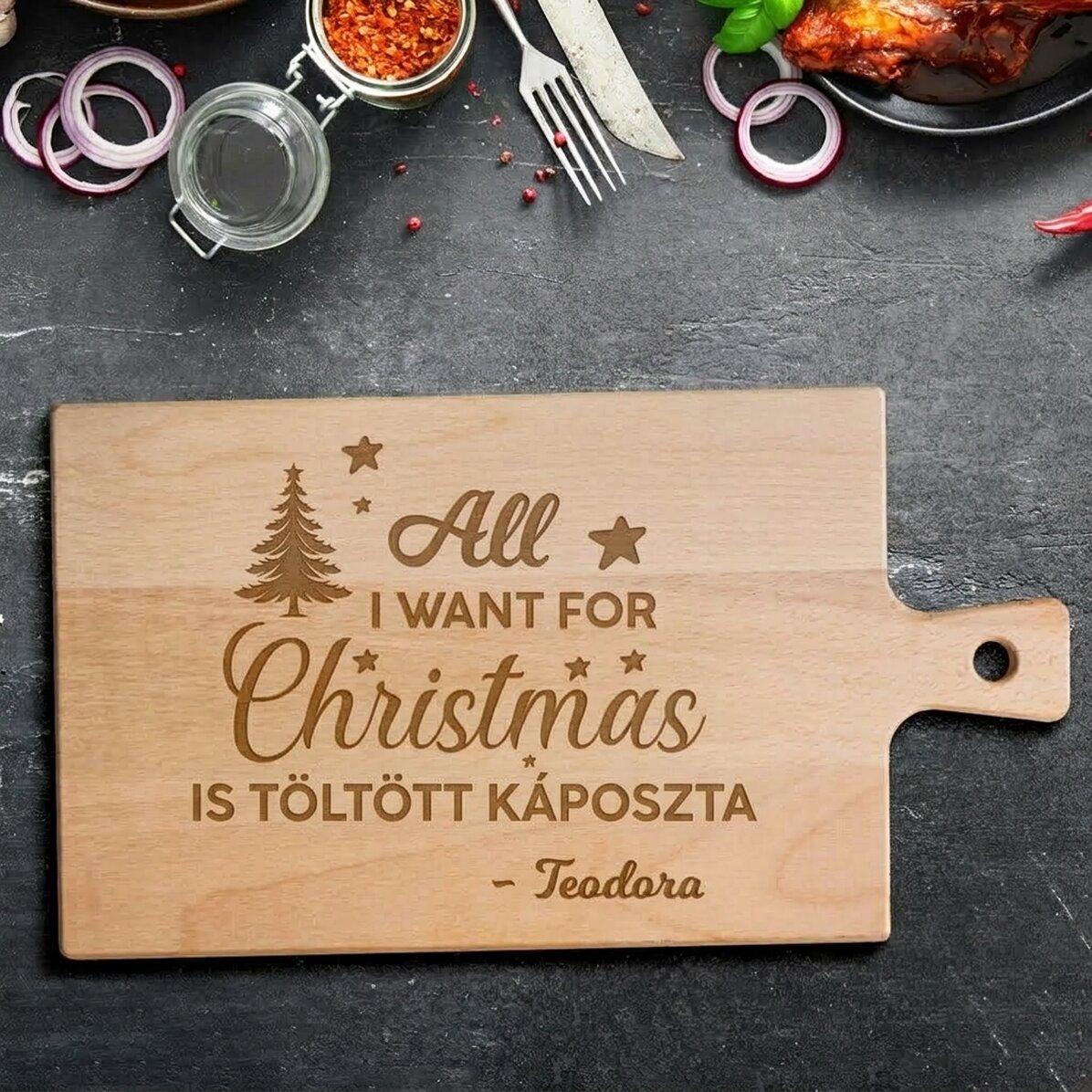Prémium, személyre szabott aprító fogantyúval - Boldog karácsonyt!