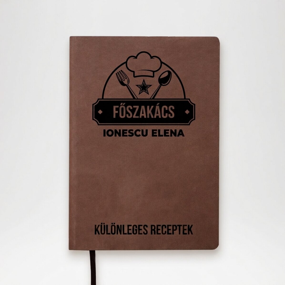 Személyre szabott bőr napló szöveggel - Chef