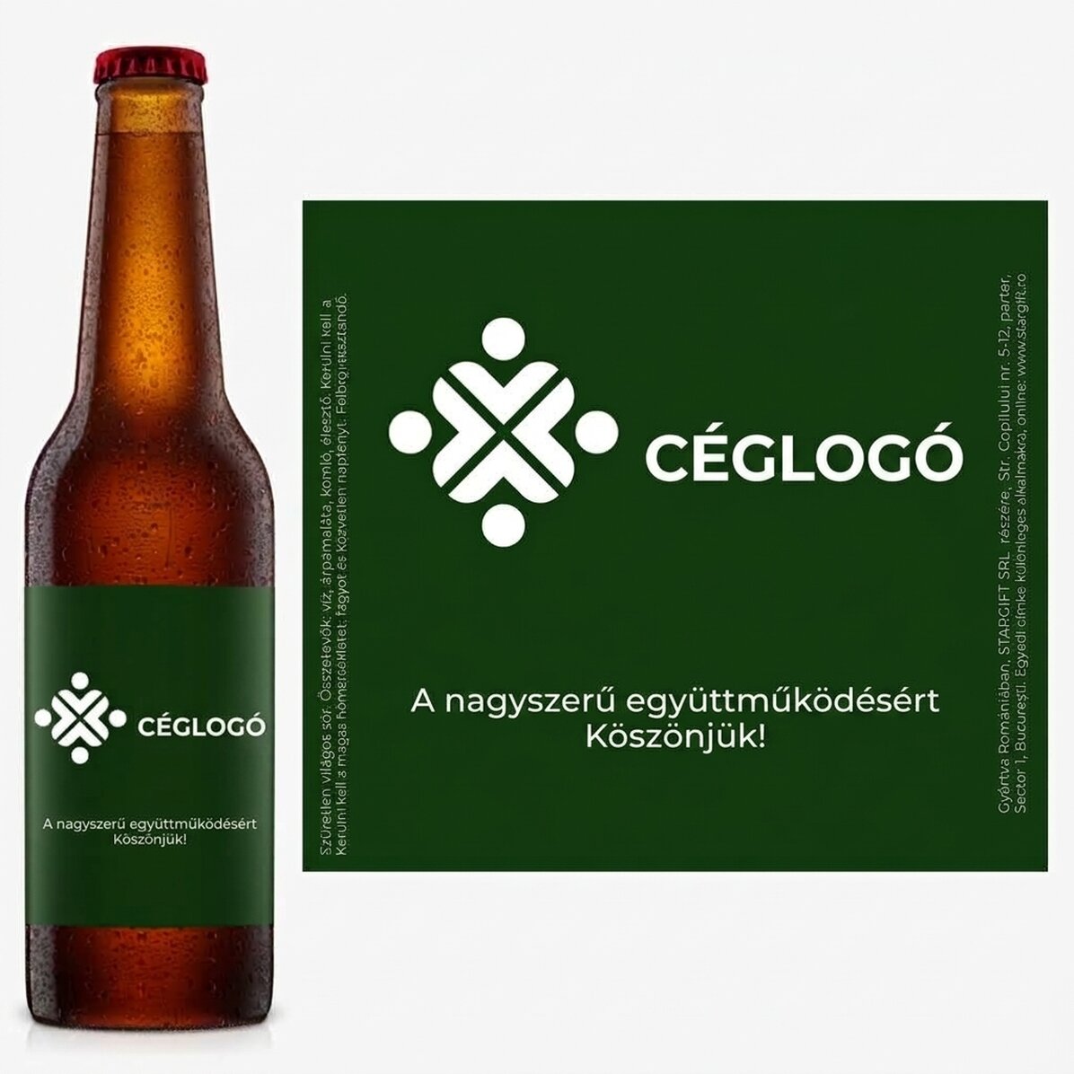 Személyre szabott sör logóval és szöveggel