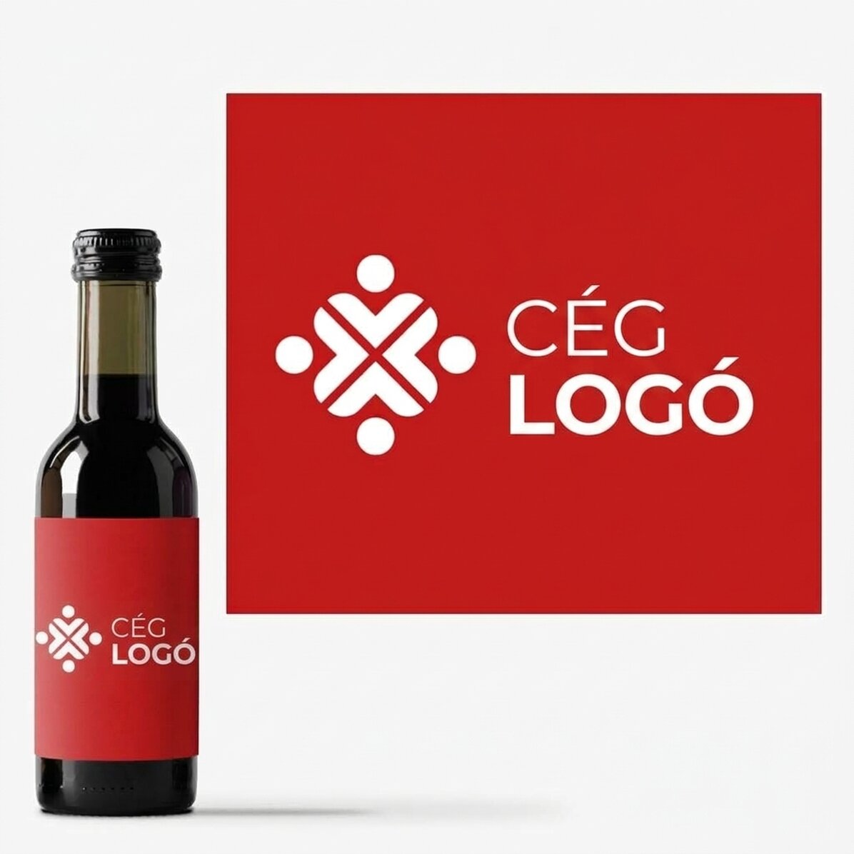 Logóval személyre szabott mini borosüveg