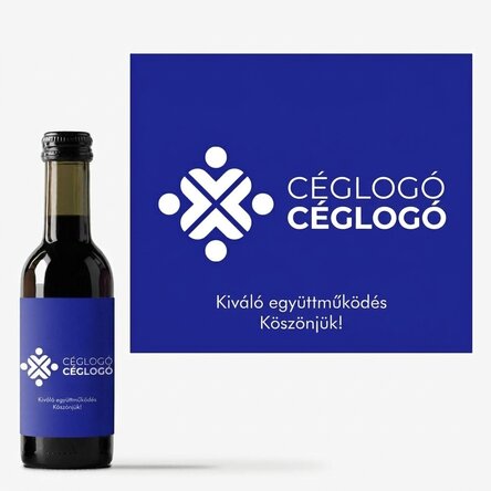 Mini borosüveg, logóval és szöveggel személyre szabva