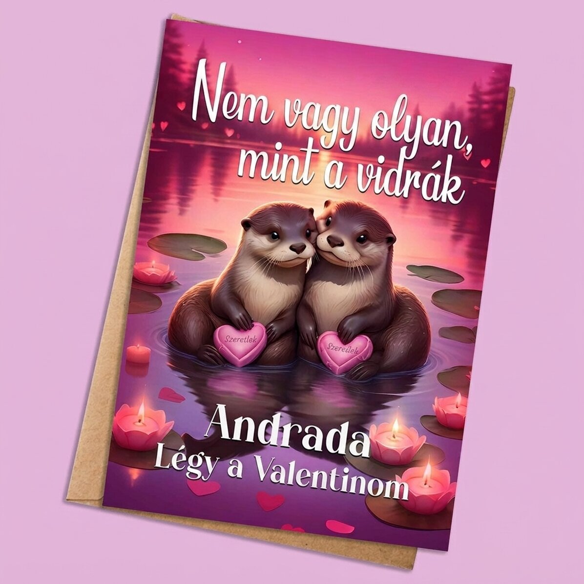 Személyre szabott kártya szöveggel - Nem olyan, mint a vidrák