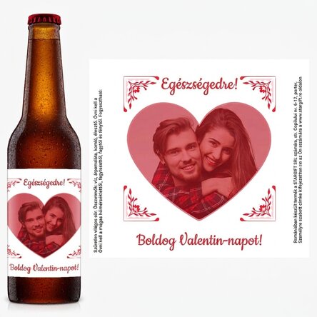 Személyre szabott sör fotóval és üzenettel – Boldog Valentin-napot!
