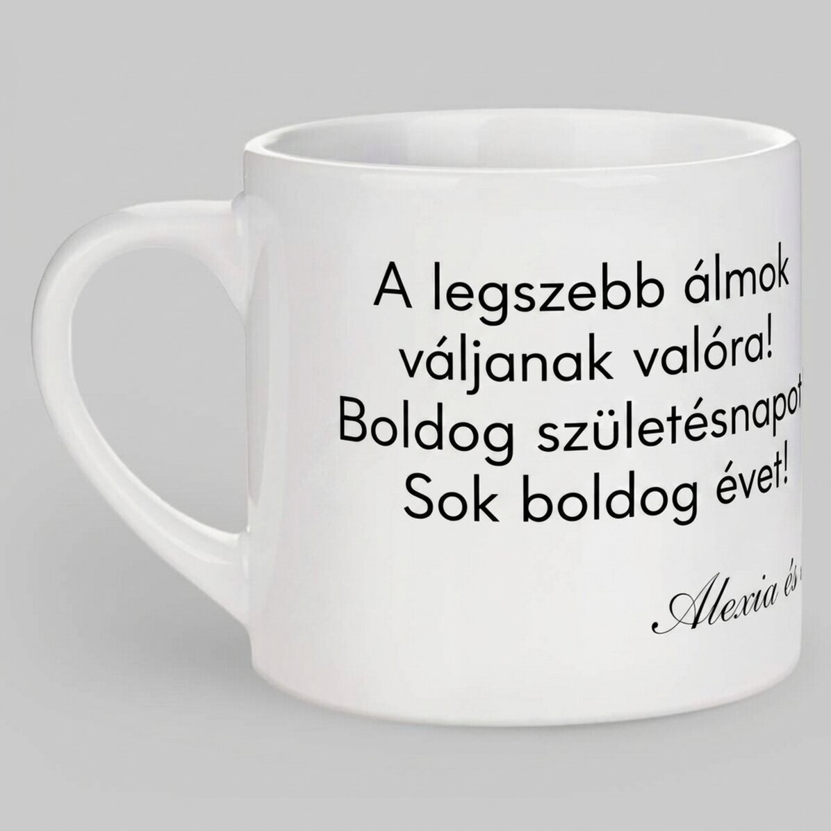Személyre szabott eszpresszós csésze szöveggel – Üzenet szeretteinek
