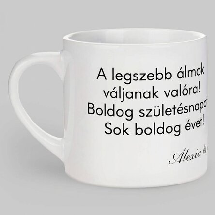 Személyre szabott eszpresszós csésze szöveggel – Üzenet szeretteinek