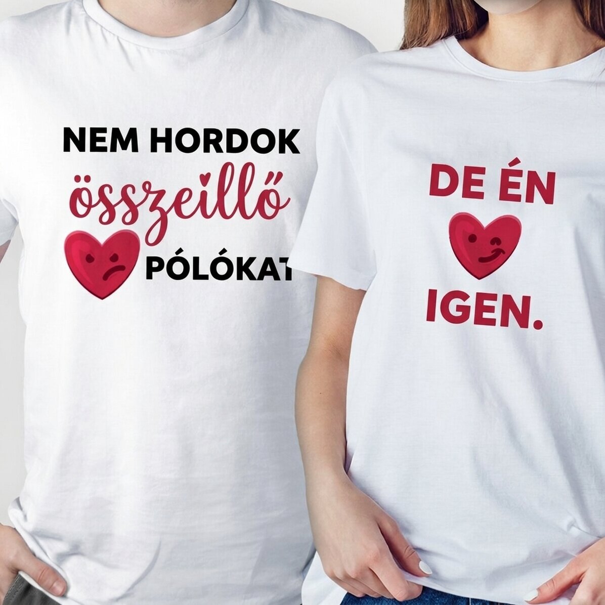 Egyedi pamut póló szöveggel - Összeillő pólók