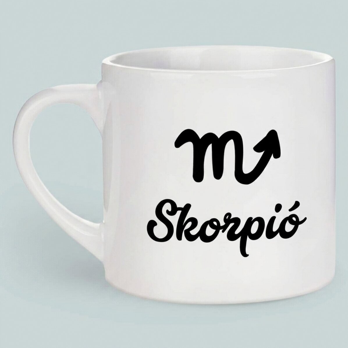Személyre szabott eszpresszós csésze fotóval és szöveggel - Skorpió állatöv jel
