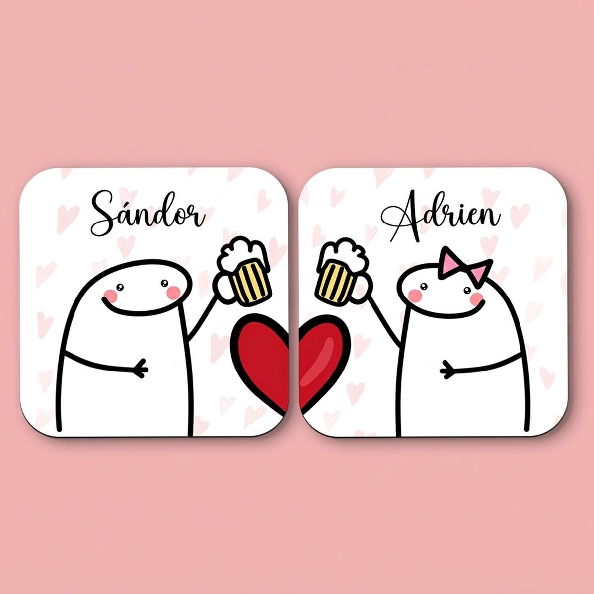 2 darab személyre szabott alátét szöveggel - Cute love