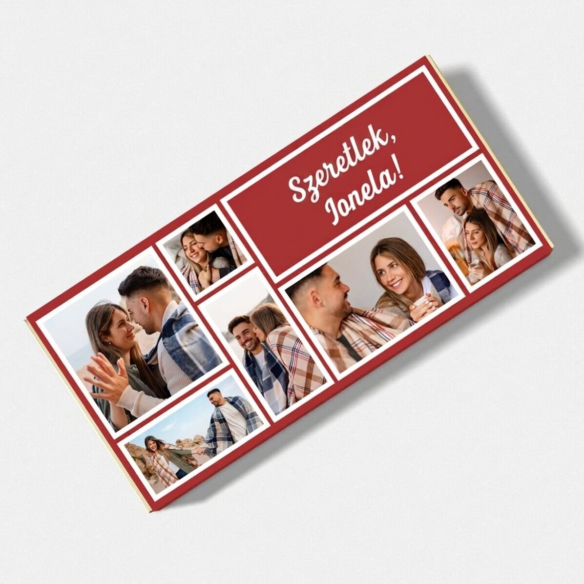Személyre szabott csokoládé 7 fotóval és üzenettel
