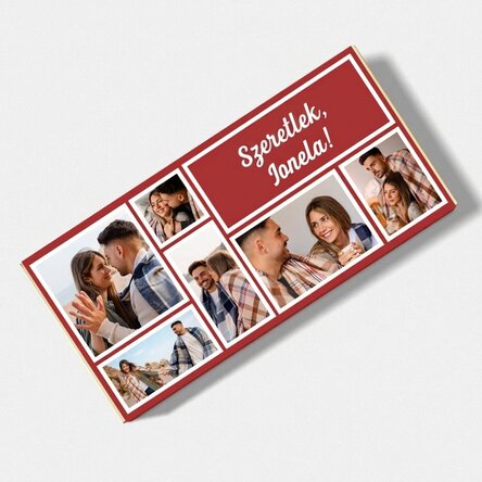 Személyre szabott csokoládé 7 fotóval és üzenettel