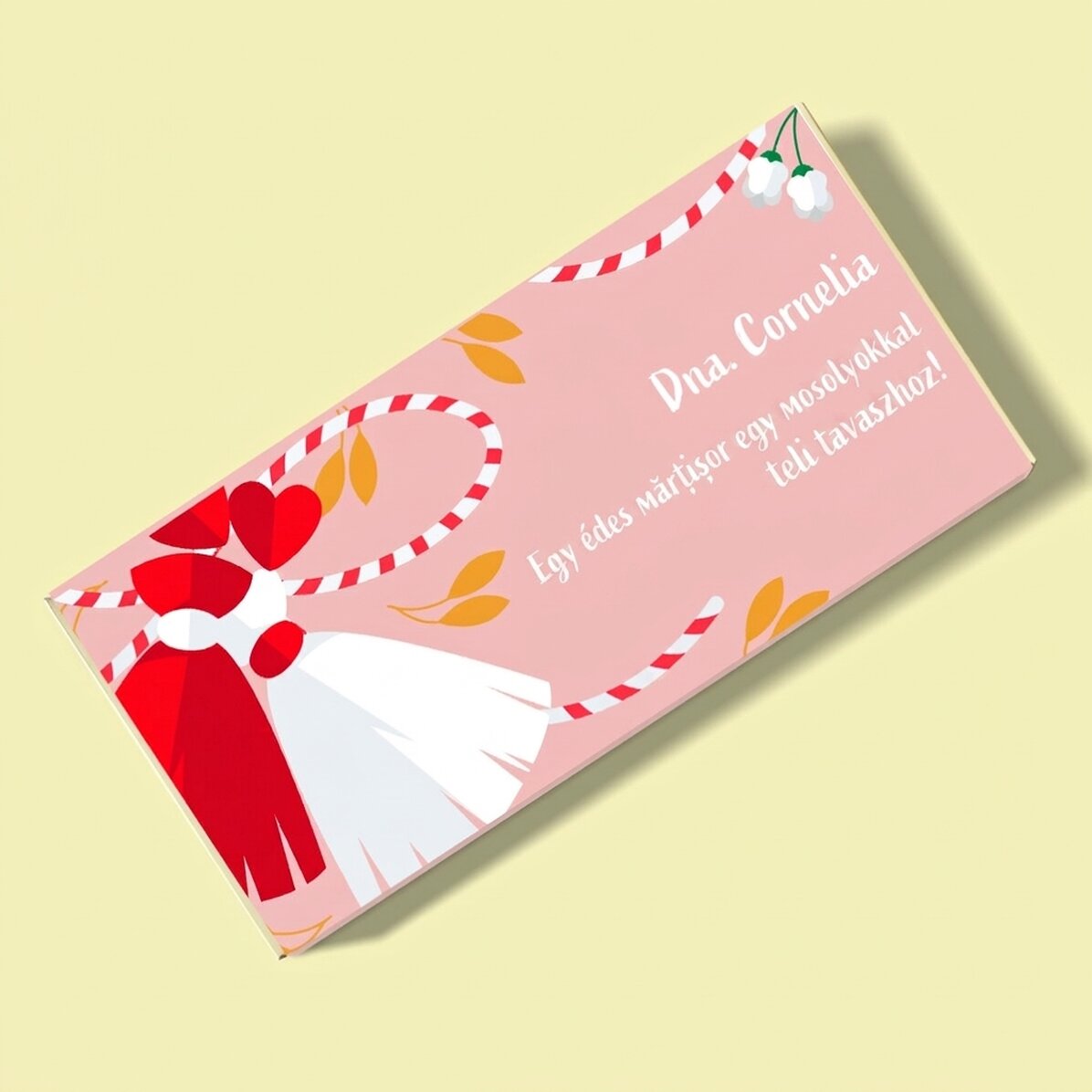 Személyre szabott csokoládé üzenettel – Édes Martisor