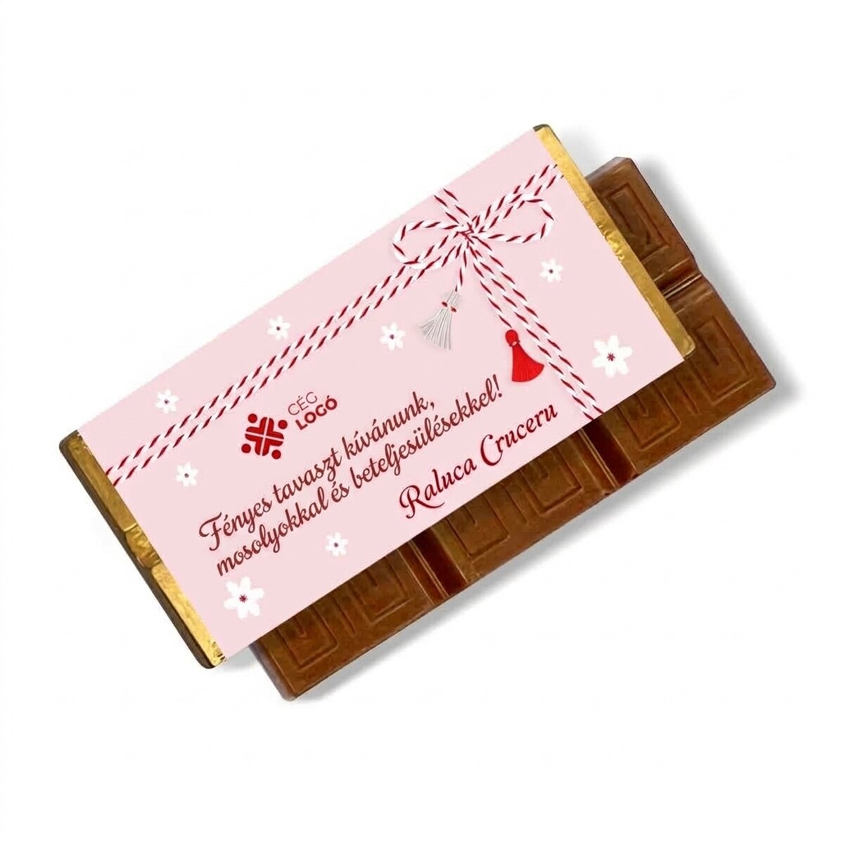 Mini csokoládé táblák, logóval és üzenettel személyre szabva – március 1.