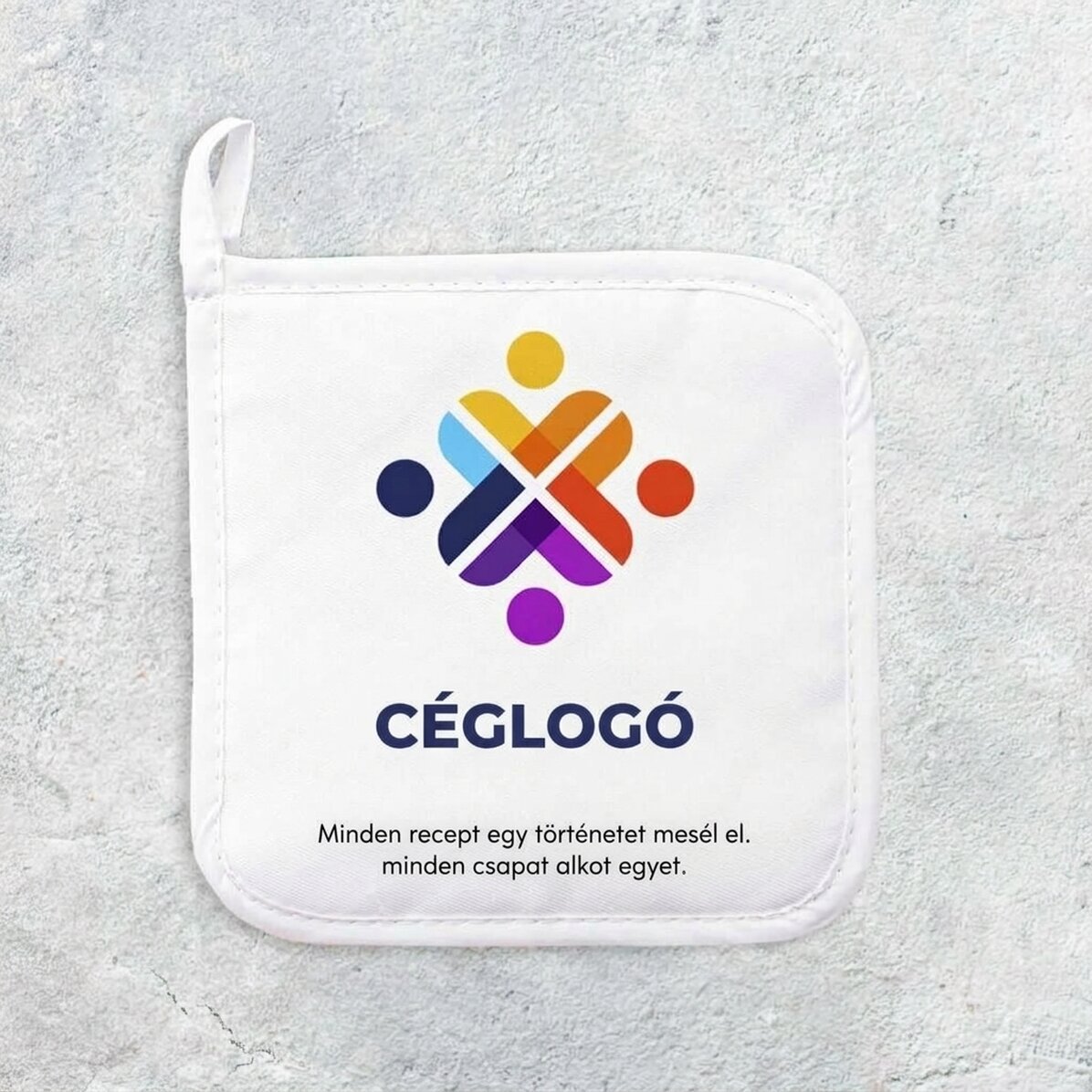 Személyre szabott forró edényfogó logóval és szöveggel