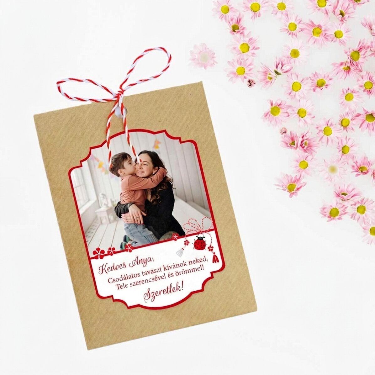 Személyre szabott, elültethető Martisor fotóval és üzenettel