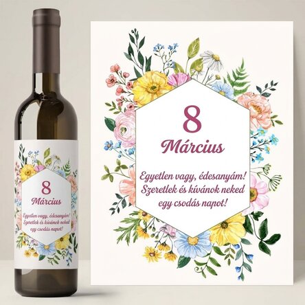 Személyre szabott bor szöveggel - március 8.
