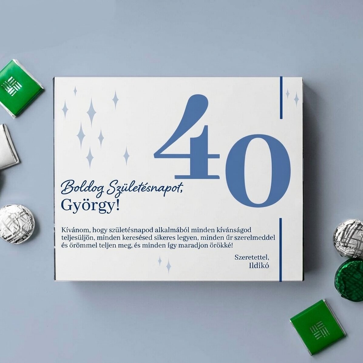 Személyre szabott csokoládédoboz üzenettel – Boldog születésnapot!