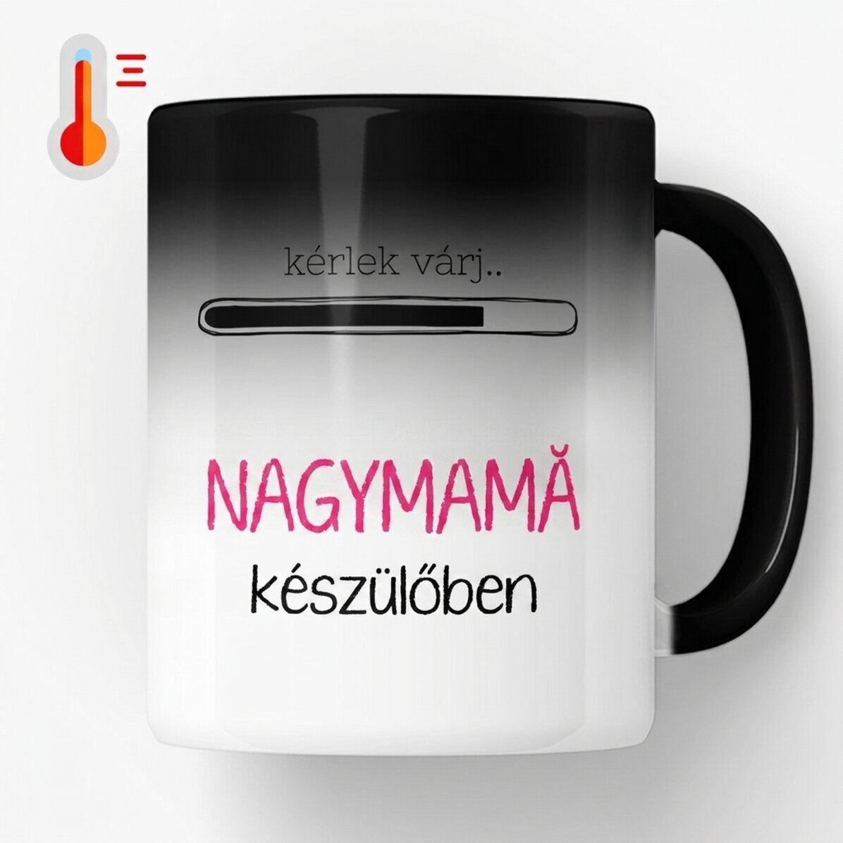 Személyre szabott, hőérzékeny bögre szöveggel – Leendő nagymama