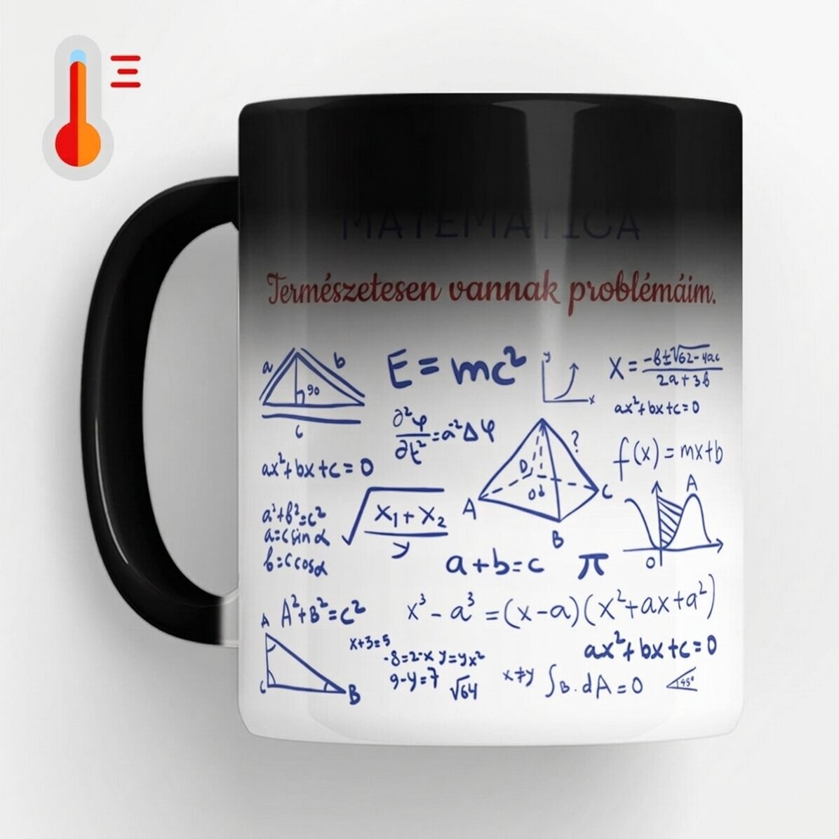 Személyre szabott, hőérzékeny bögre üzenettel – Matematika tanár