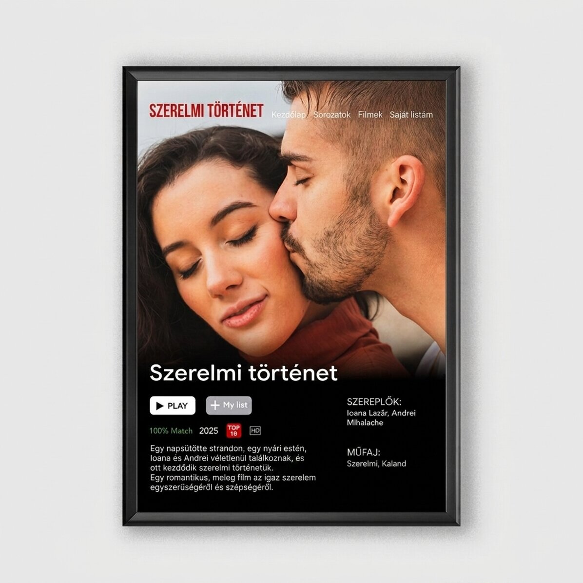 Személyre szabott képkeret fotóval és üzenettel - Film
