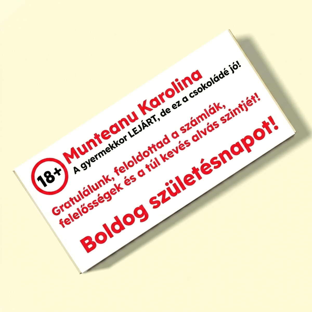 Személyre szabott csokoládé szöveggel - Születésnapi üdvözlet