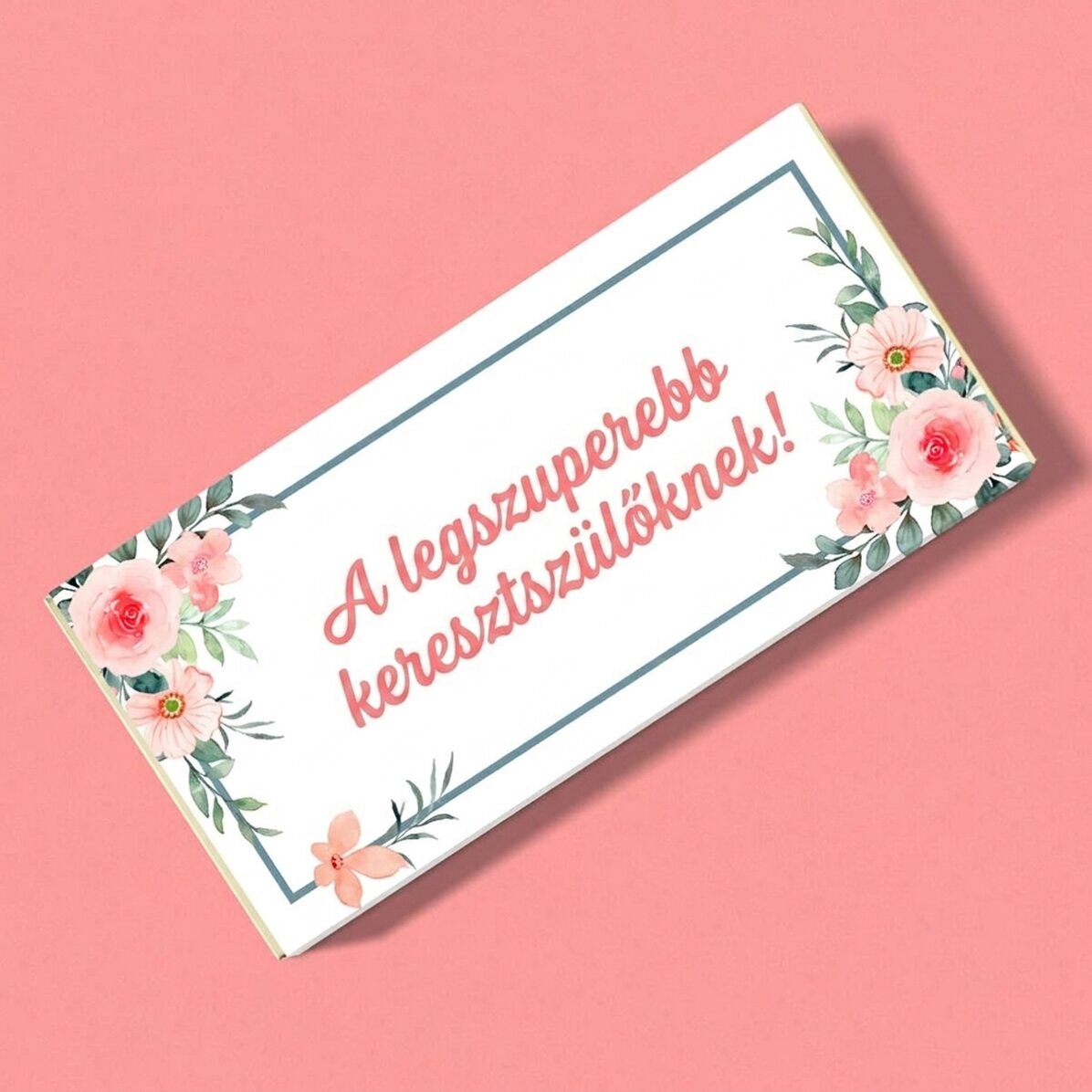 Személyre szabott csokoládé üzenettel - Üzenet a keresztszülőknek