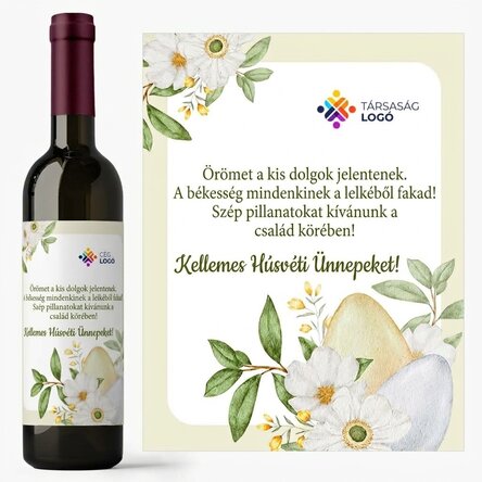 Személyre szabott bor logóval és üzenettel - Húsvét