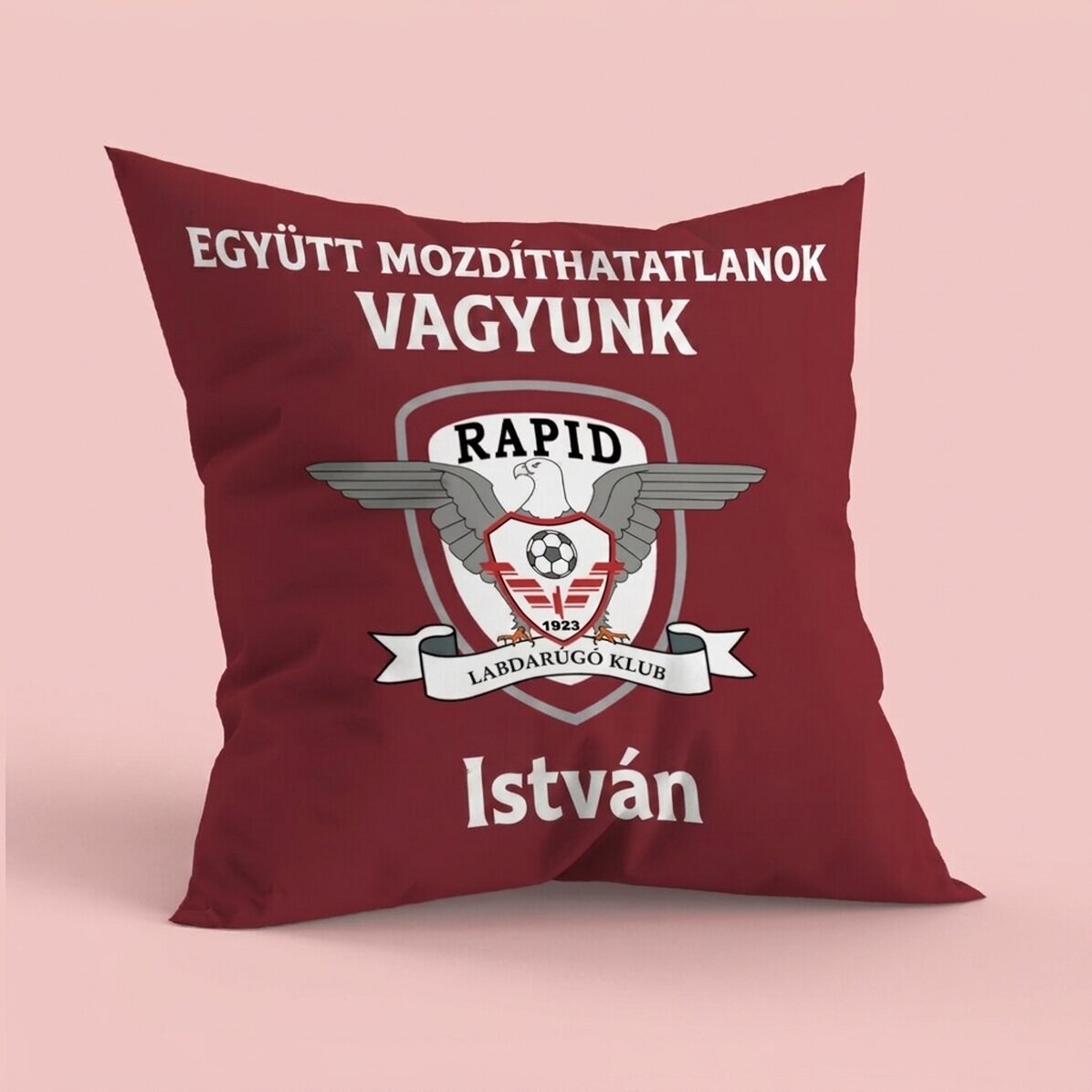 FC Rapid 1923 párna, személyre szabott szöveggel, nagy méretben – Név és üzenet