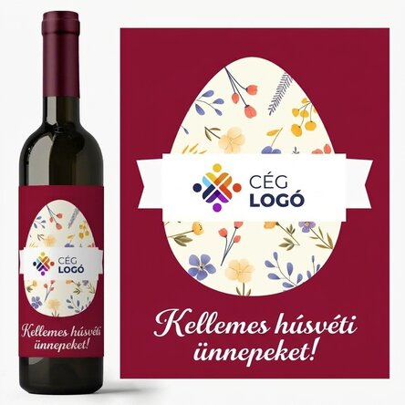 Személyre szabott bor húsvéti logóval és üzenettel